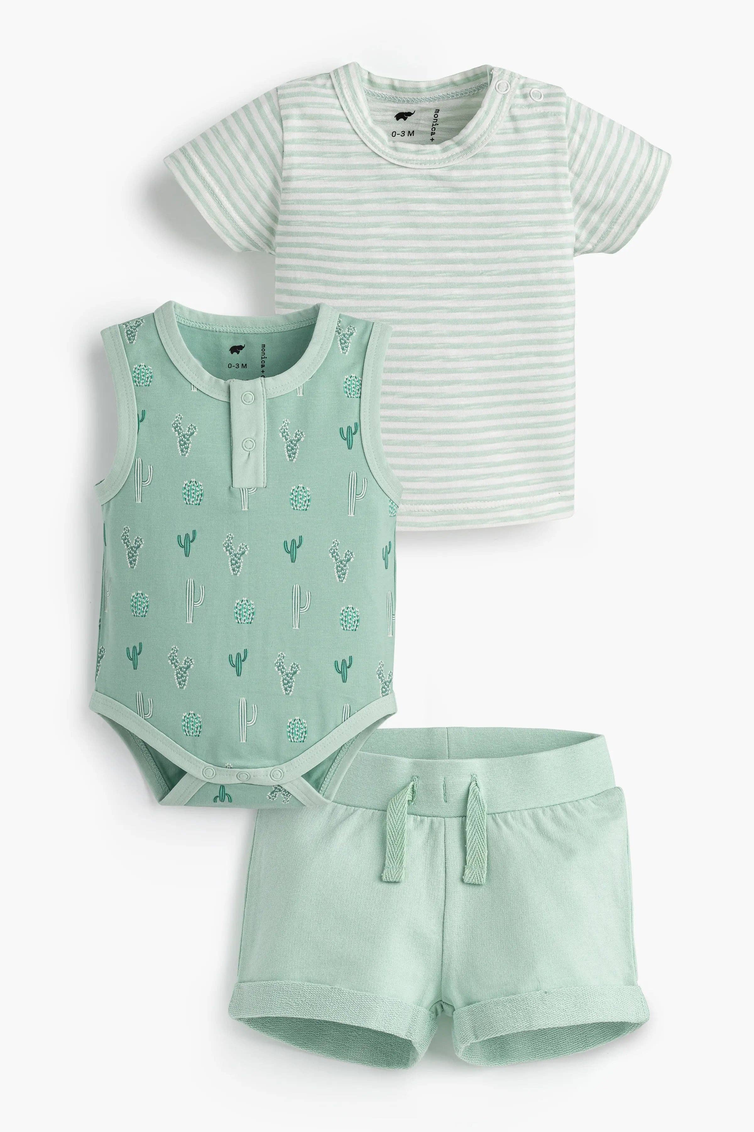 3-Piece Baby Set - Green Cactus