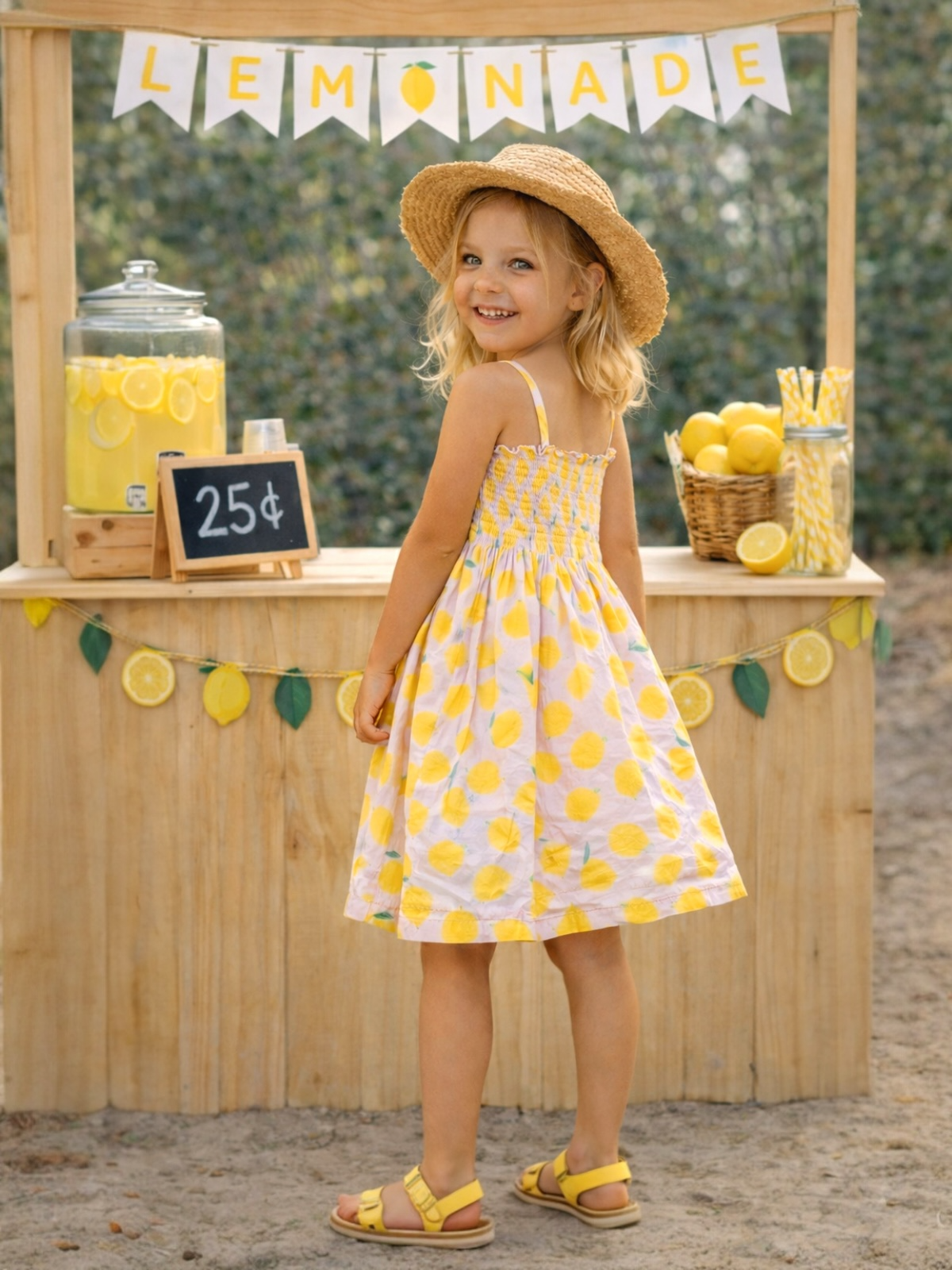 smocked tube dress Lemon Sorbet / Muslin Smocked Tube Dress