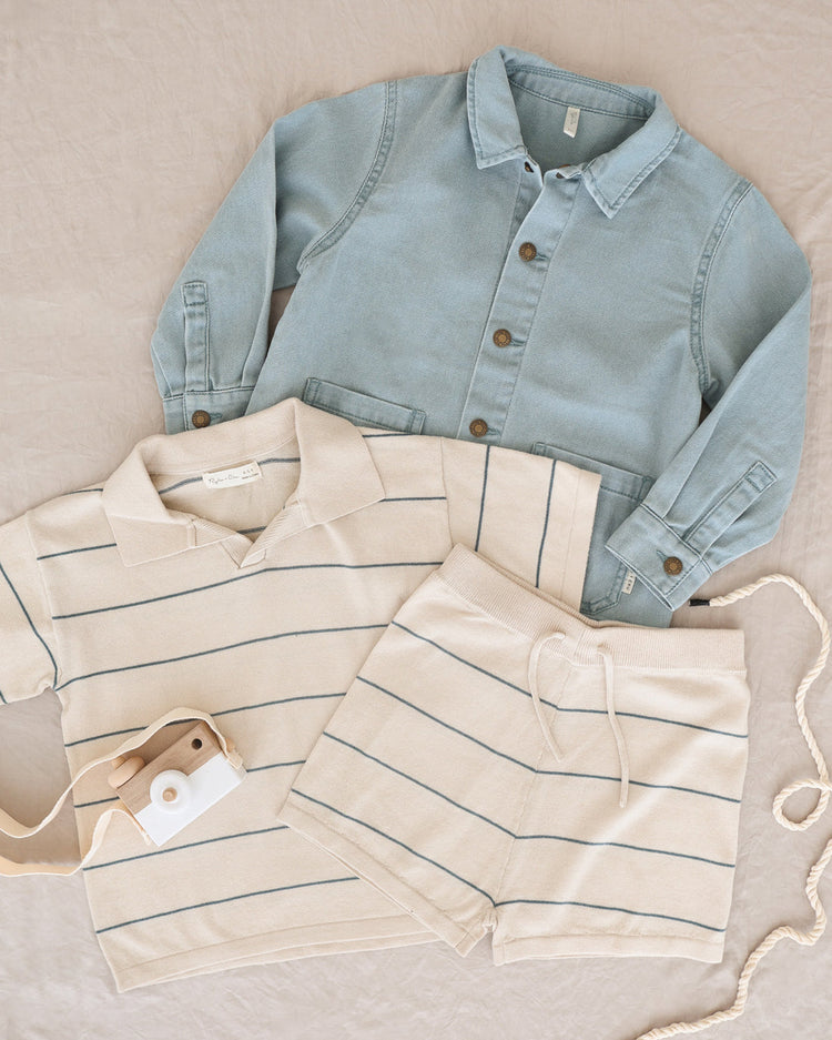 Chandler Knit Short - Blue Stripe