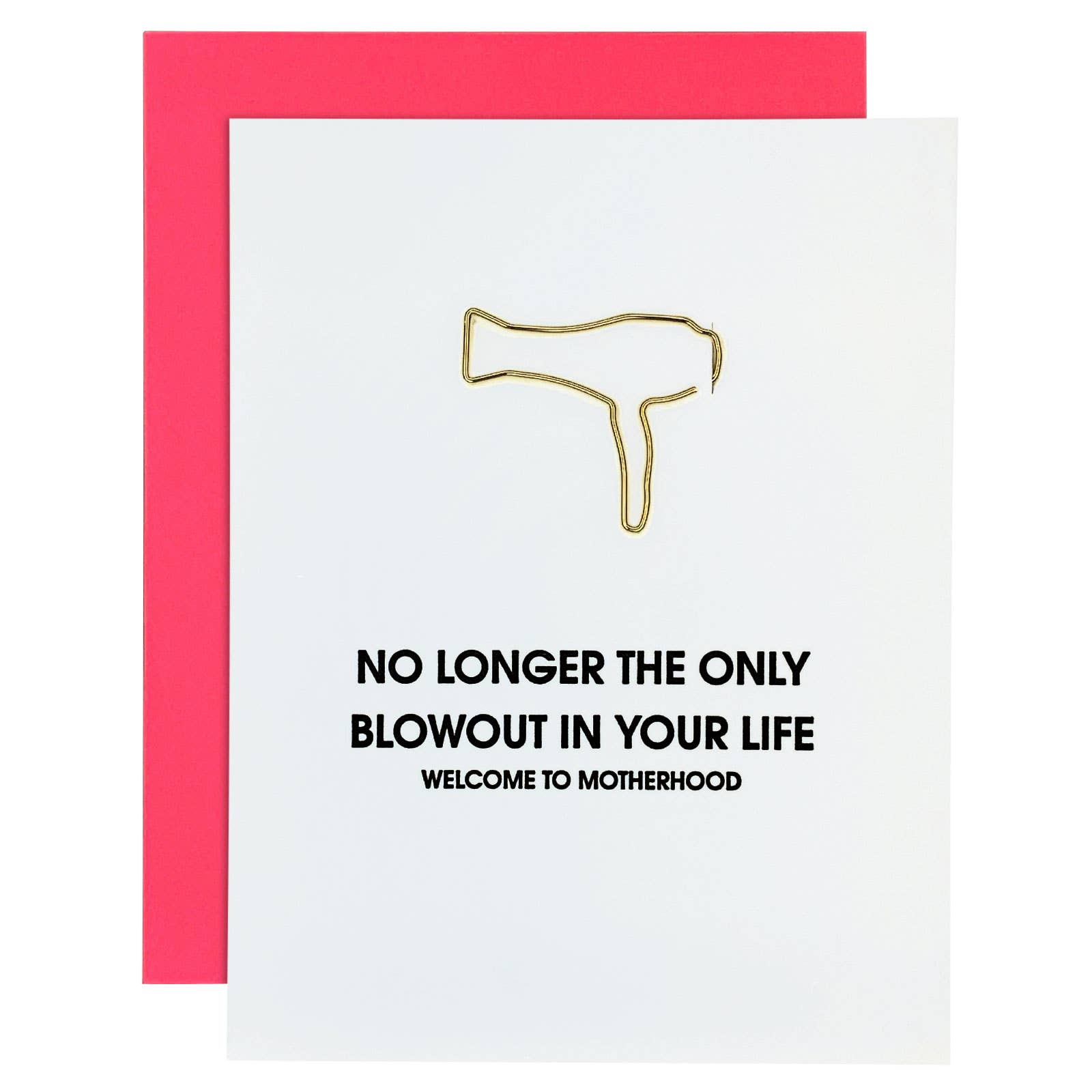 Motherhood Blowout Paper Clip Letterpress Greeting Card