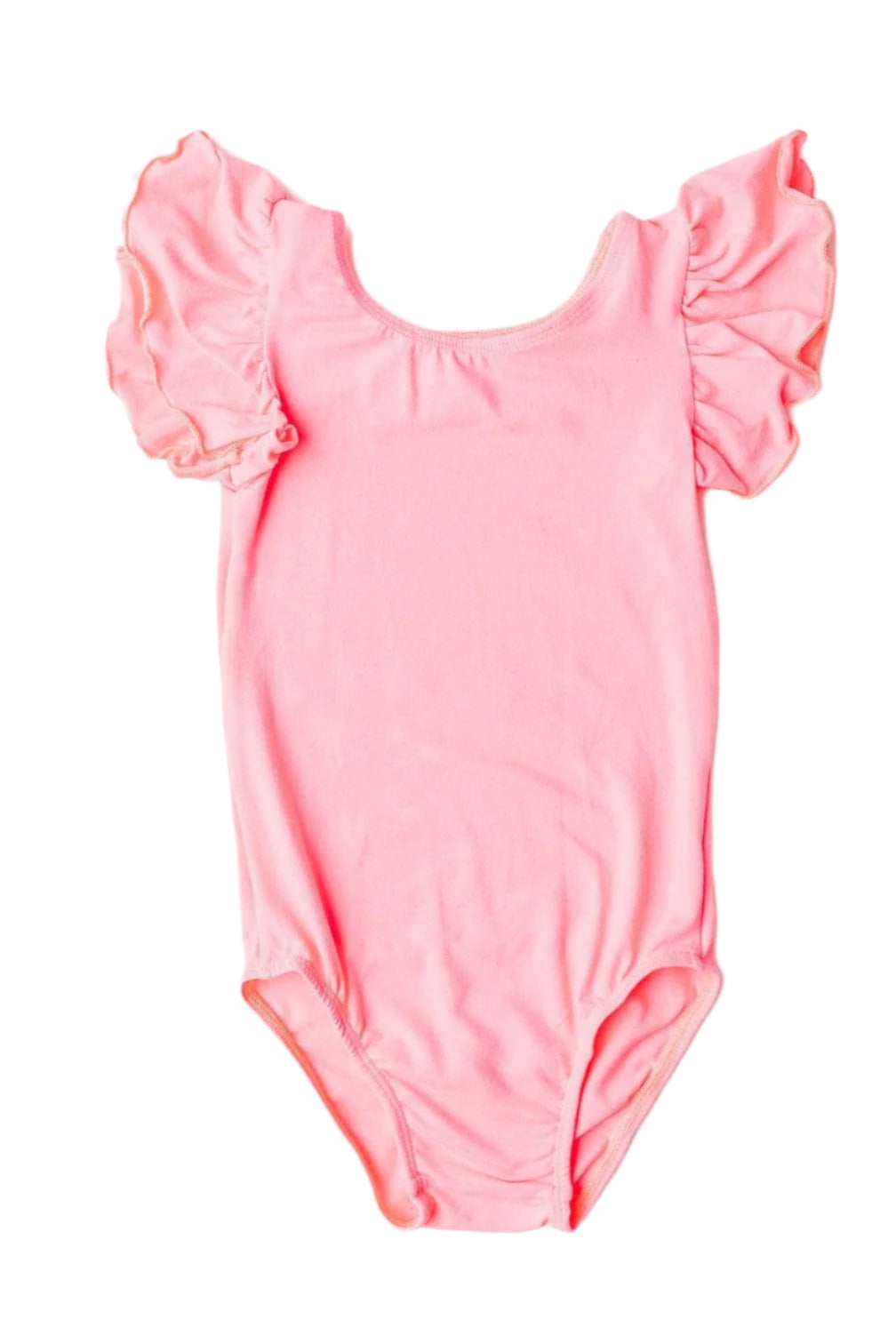 Neon Pink Flutter Sleeve Leotard