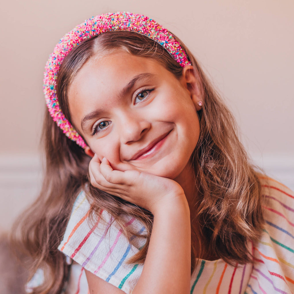 Kids Padded Sprinkle Headband | Pink or Light Blue