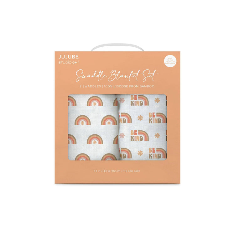 Swaddle Blanket Set Be Kind Rainbows