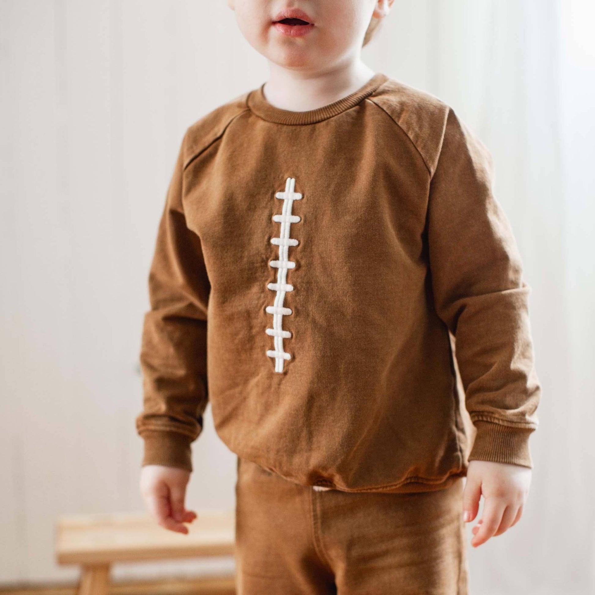 Acid Wash Football Toddler Sweatshirt Set