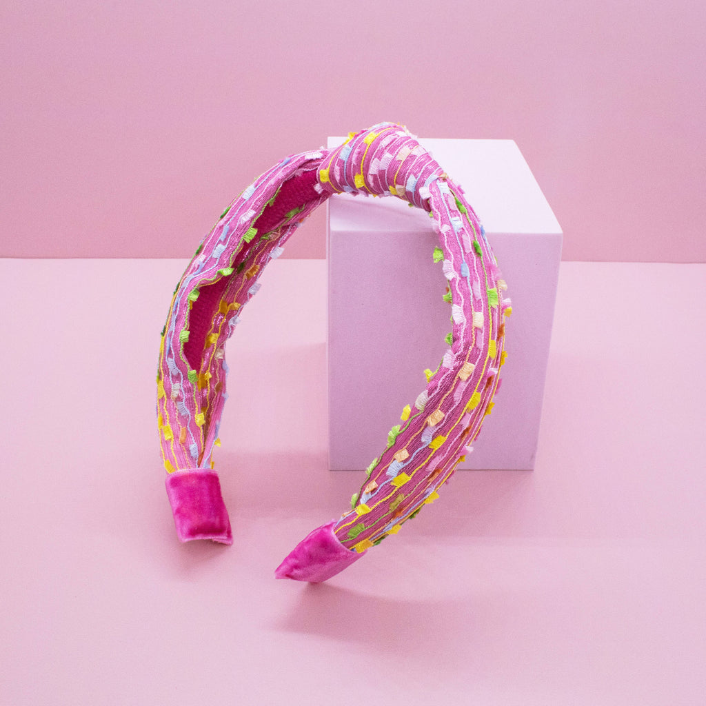 Kids Knot Confetti Headband | Pink or Aqua
