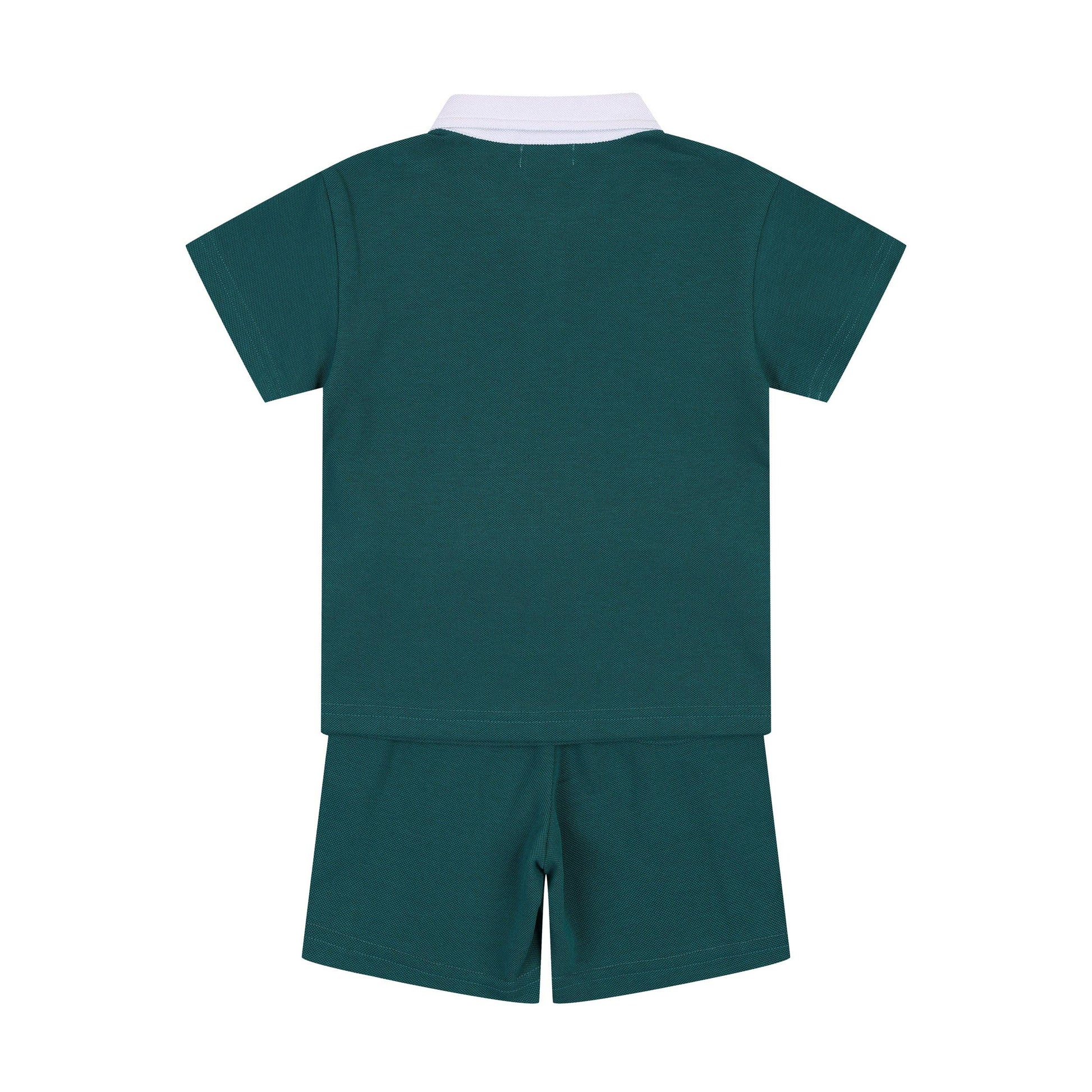 Max Piqué Polo Shirt & Side Stripe Shorts Set