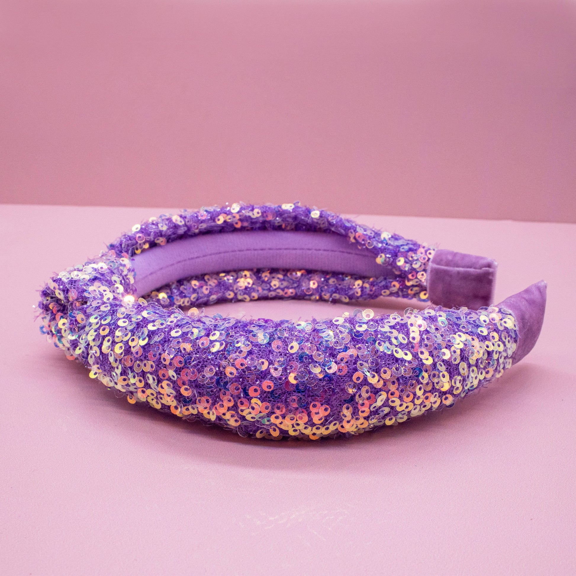 Kids Sequin Knot Headband | Purple or Rainbow