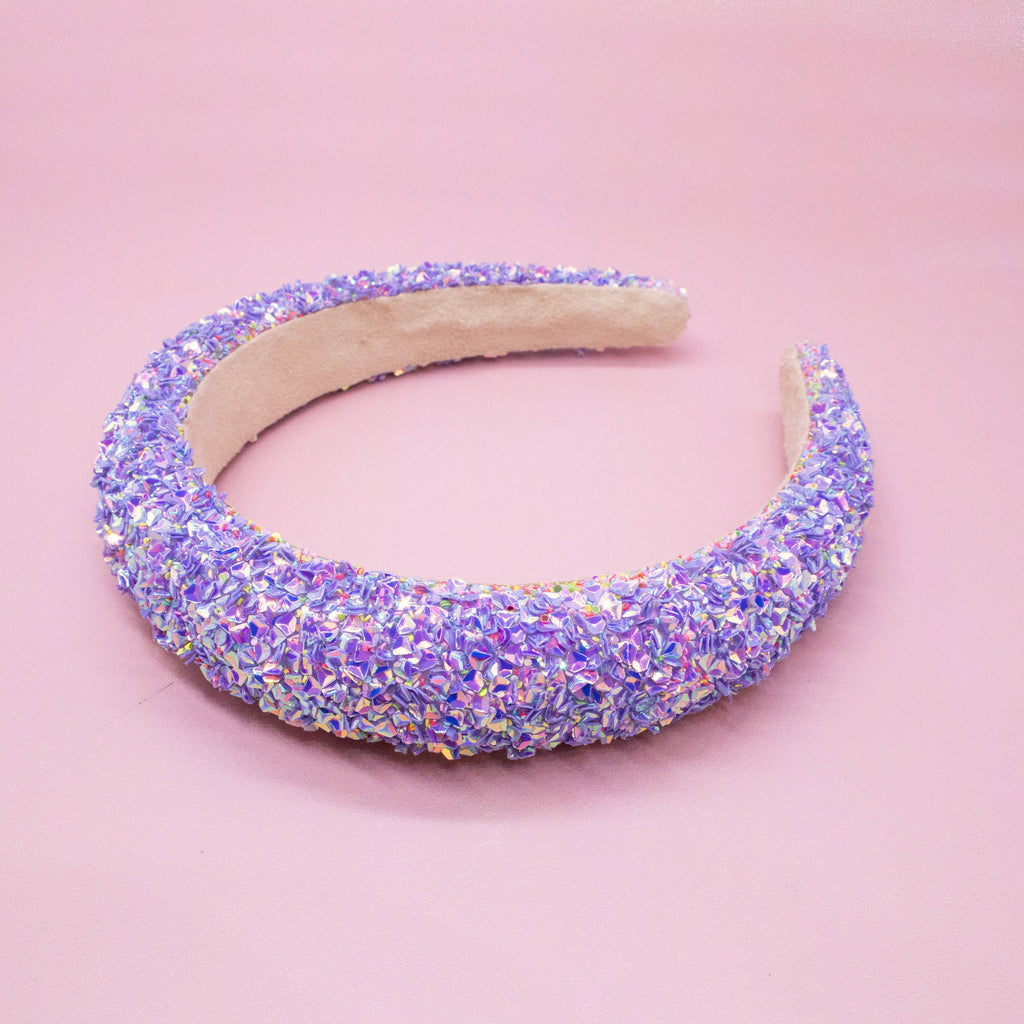 Kids Padded Chunky Sequin Headband | Blue or Multi-Color