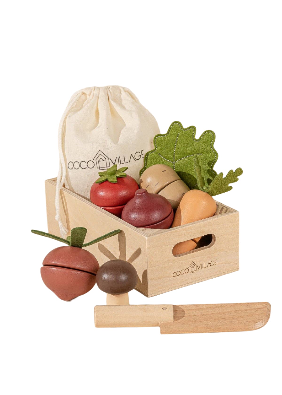Wooden Vegetables Playset