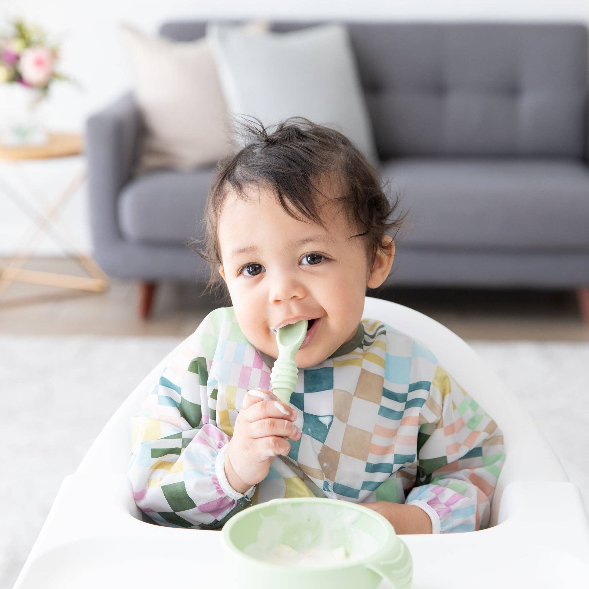 Sleeved Bib: Motley Check