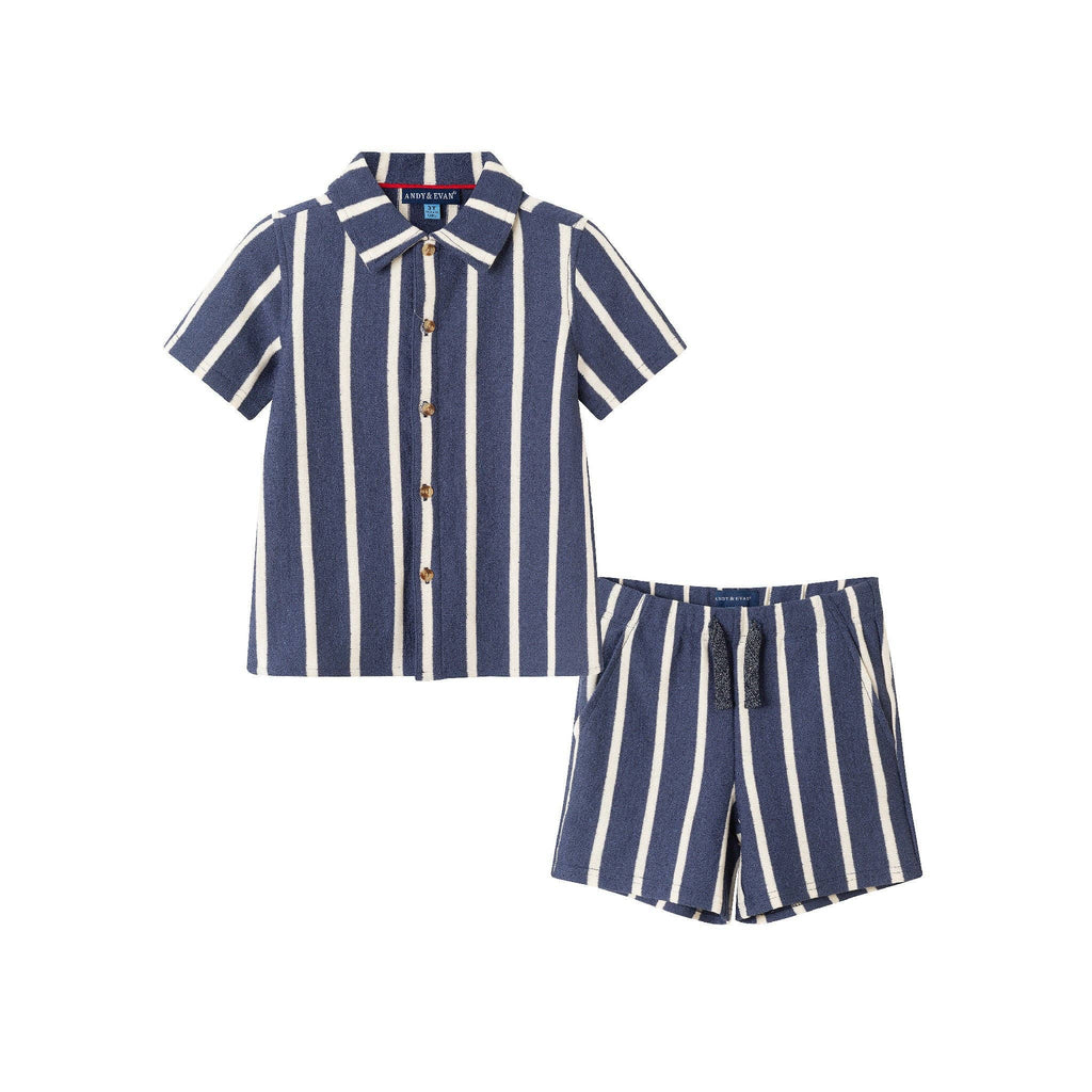 Textured Terry Shirt & Short Set