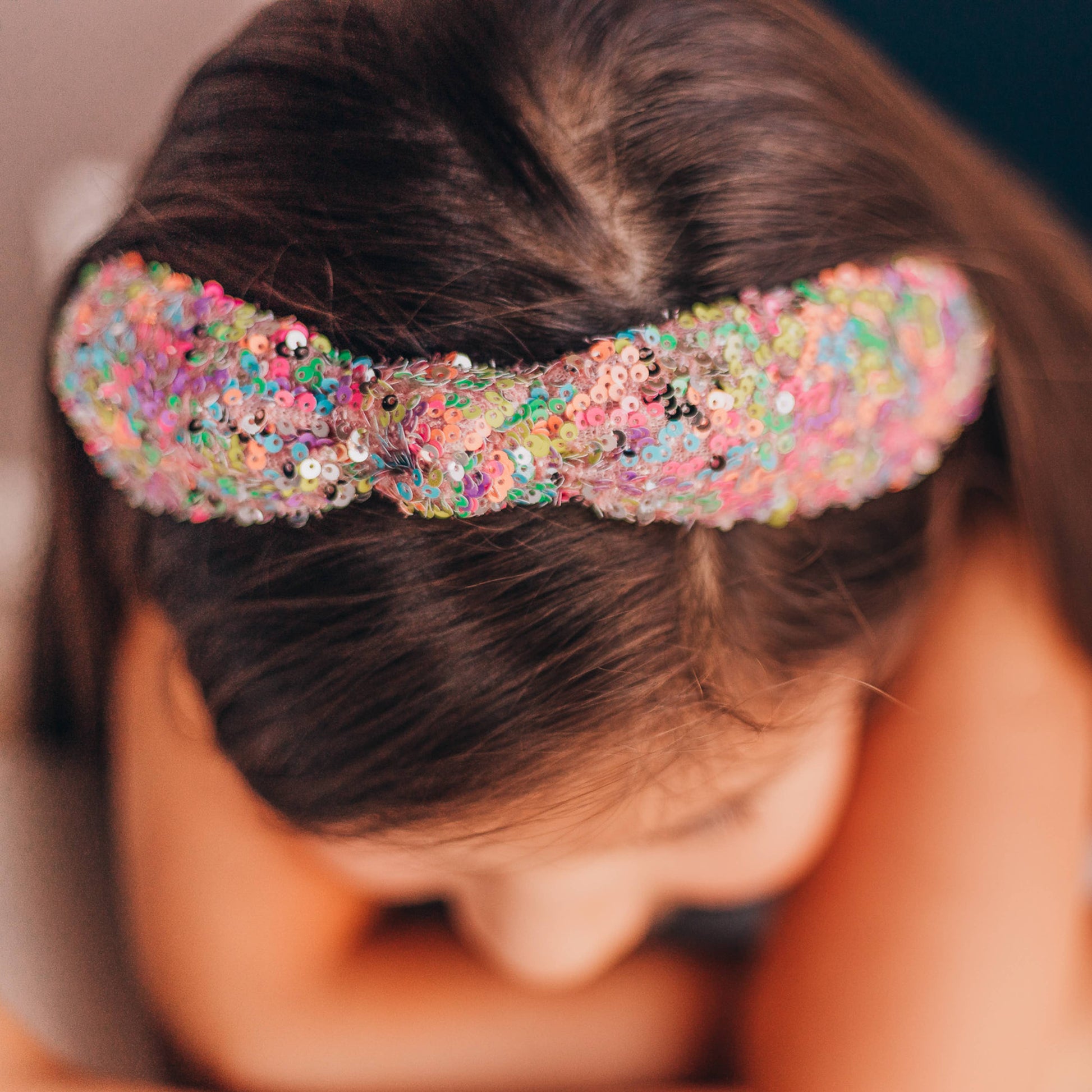 Kids Sequin Knot Headband | Purple or Rainbow