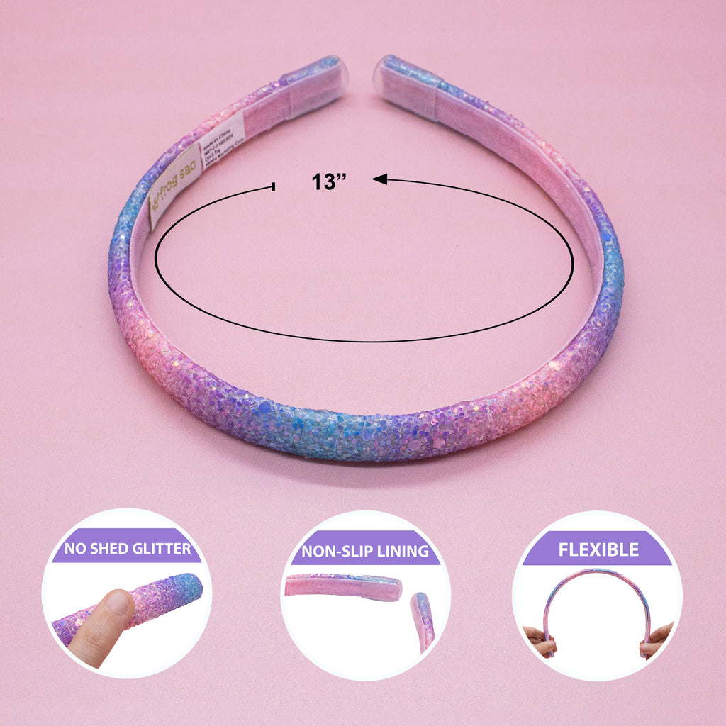 Glitter Headband - Thin Hairbands for Kids