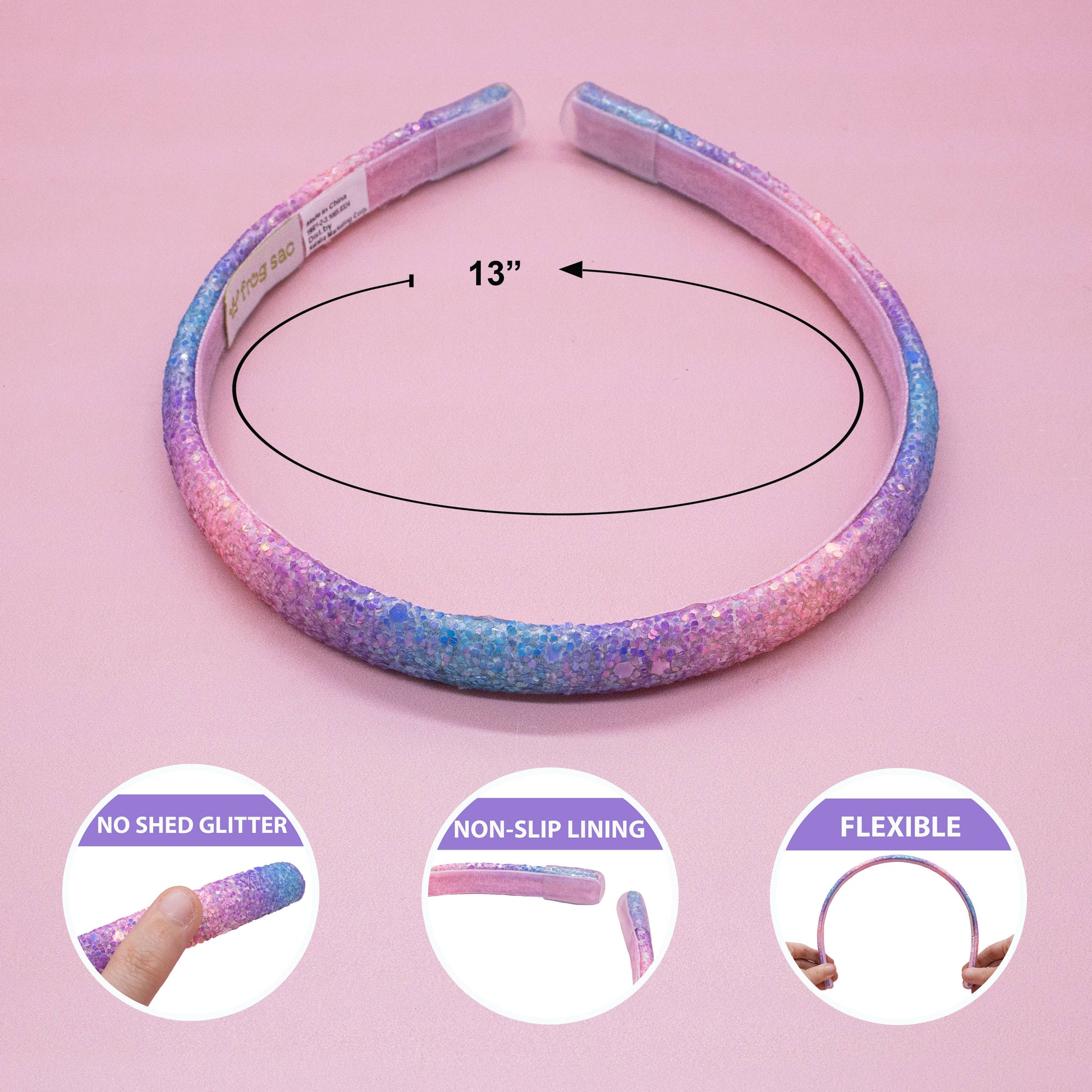 Glitter Headband - Thin Hairbands for Kids