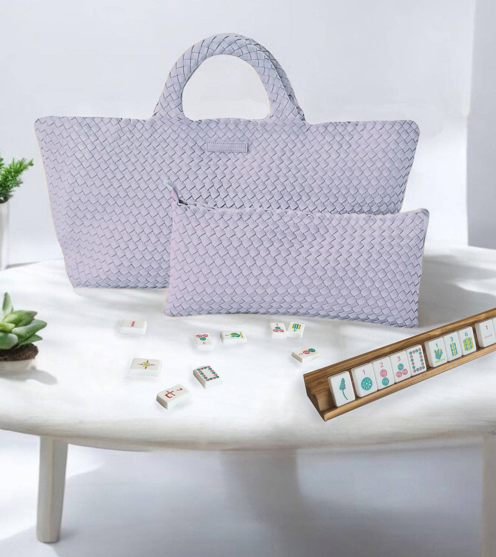 Hot Pink Woven Mahjong Carryall
