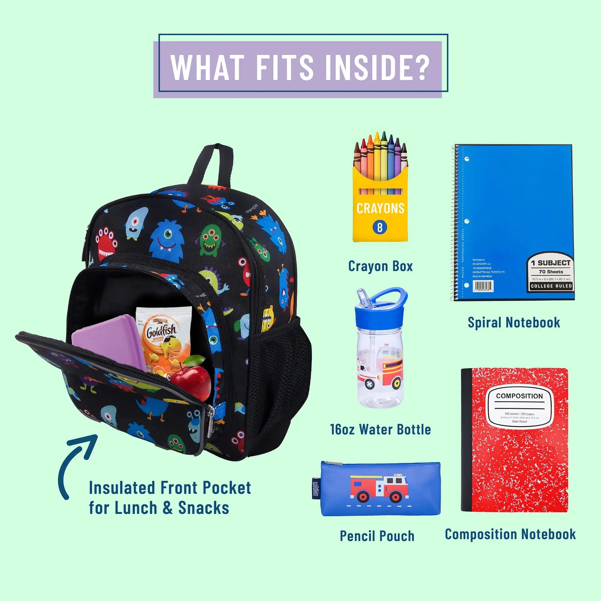 Monsters Backpack - 12 Inch