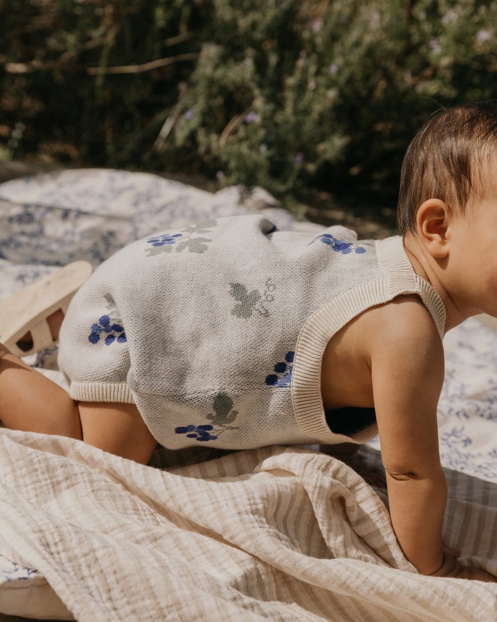 Grapes Ecru Knitted Romper