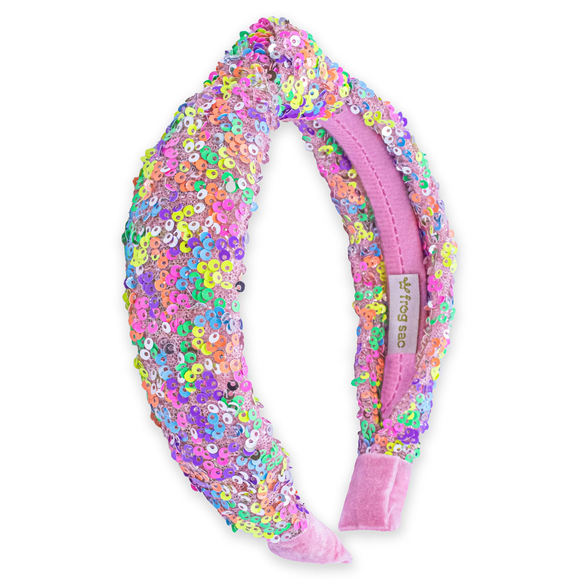 Kids Sequin Knot Headband | Purple or Rainbow