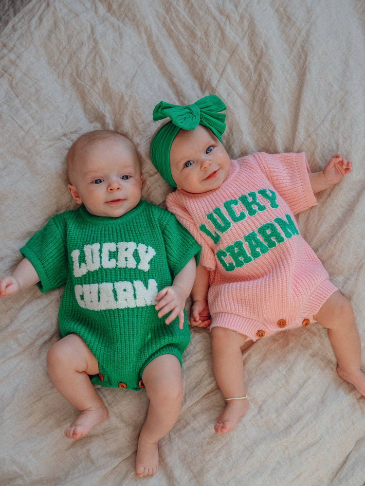 Lucky Charm Green Sweater Romper