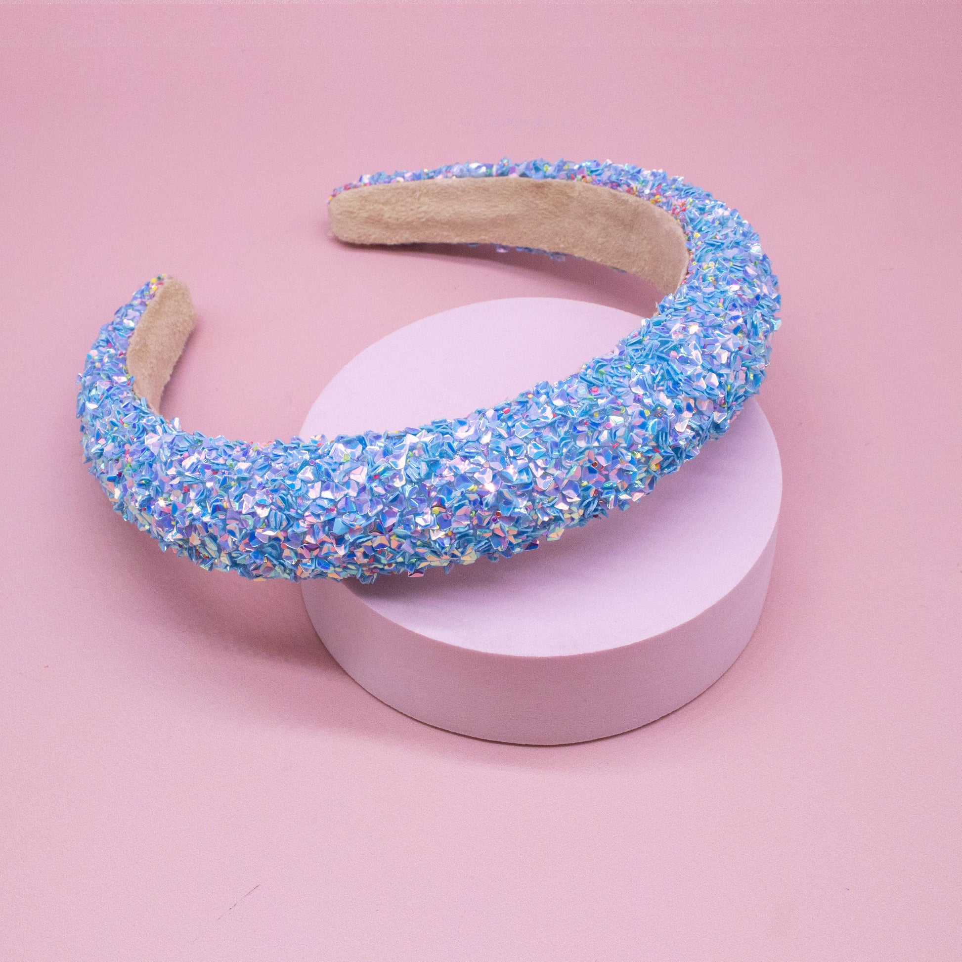 Kids Padded Chunky Sequin Headband | Blue or Multi-Color