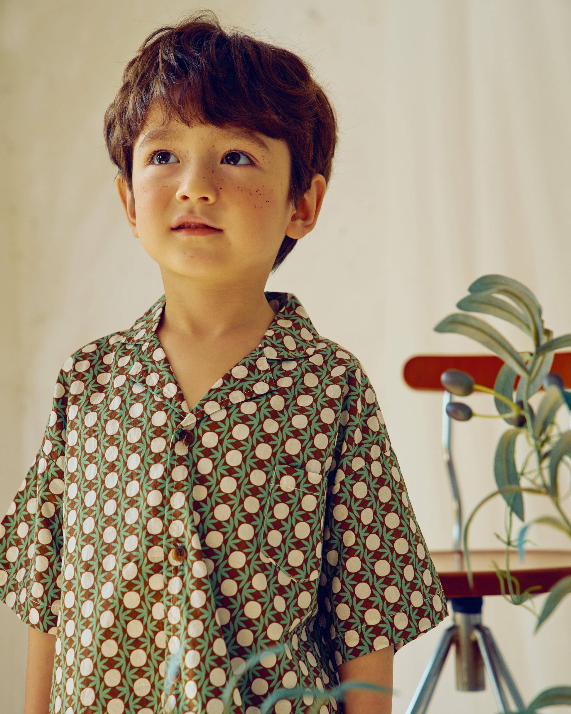 Forest Graphic Pattern Button Down Short Sleeve Shirt