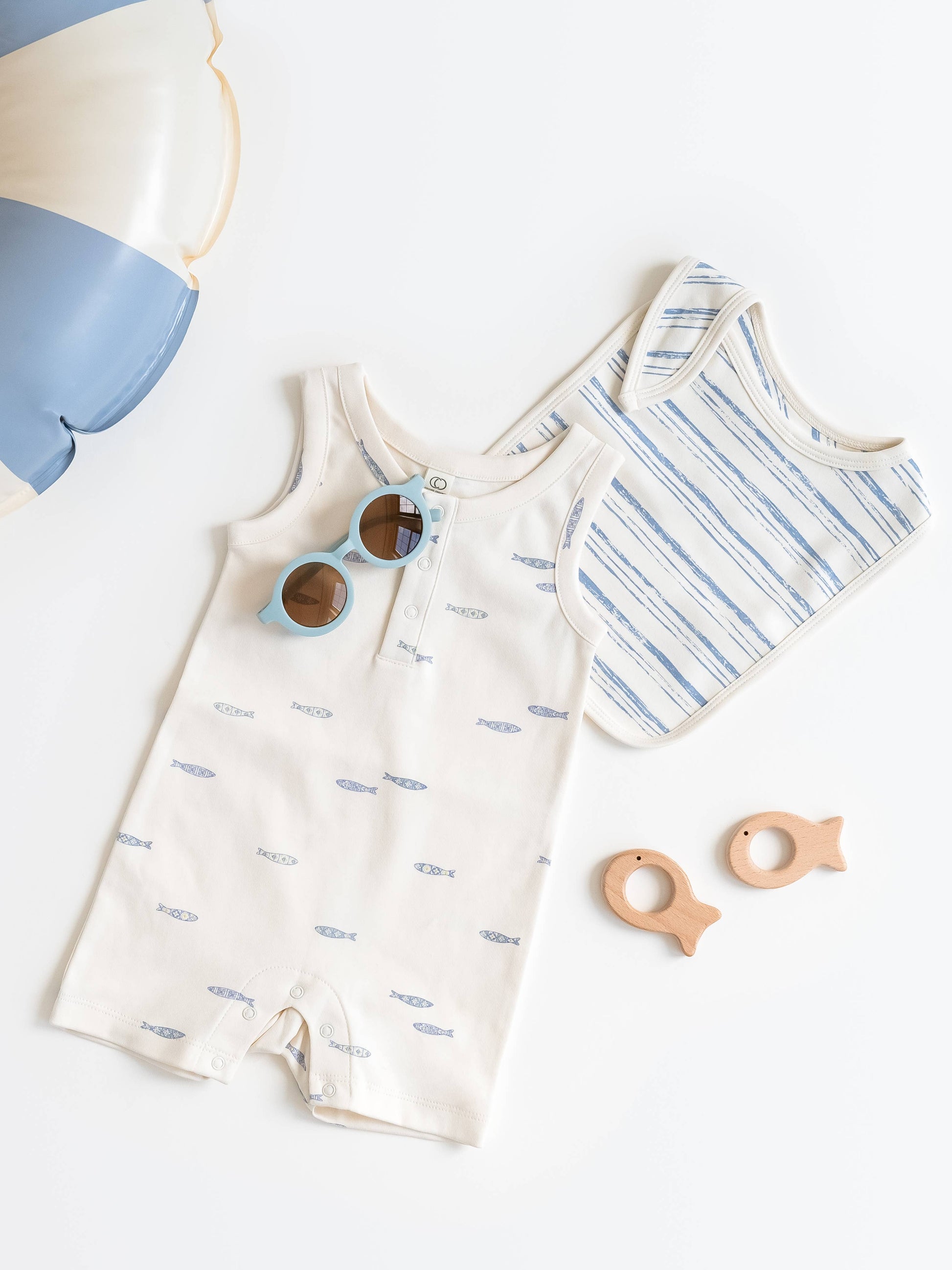 Organic Baby Nile Romper - Fish