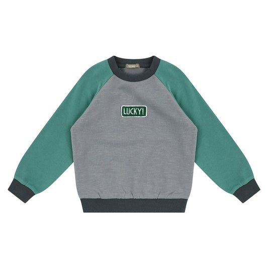 Lucky Raglan Fleeced Pullover Sweatshirt