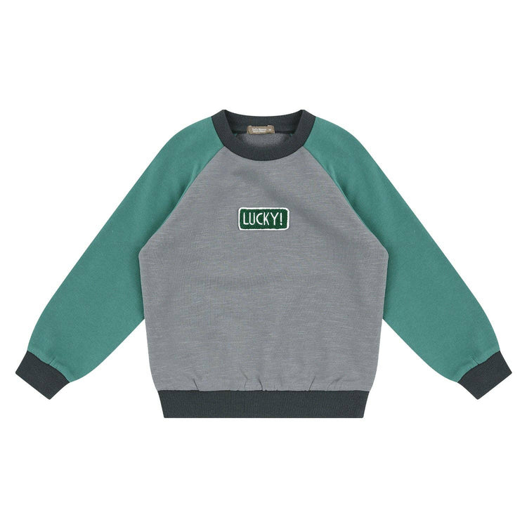 Lucky Raglan Fleeced Pullover Sweatshirt