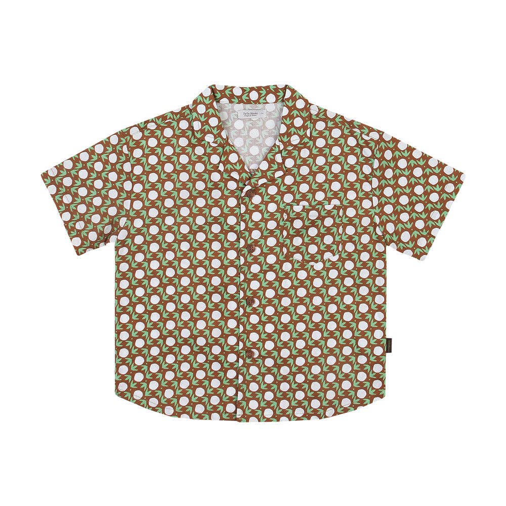 Forest Graphic Pattern Button Down Short Sleeve Shirt