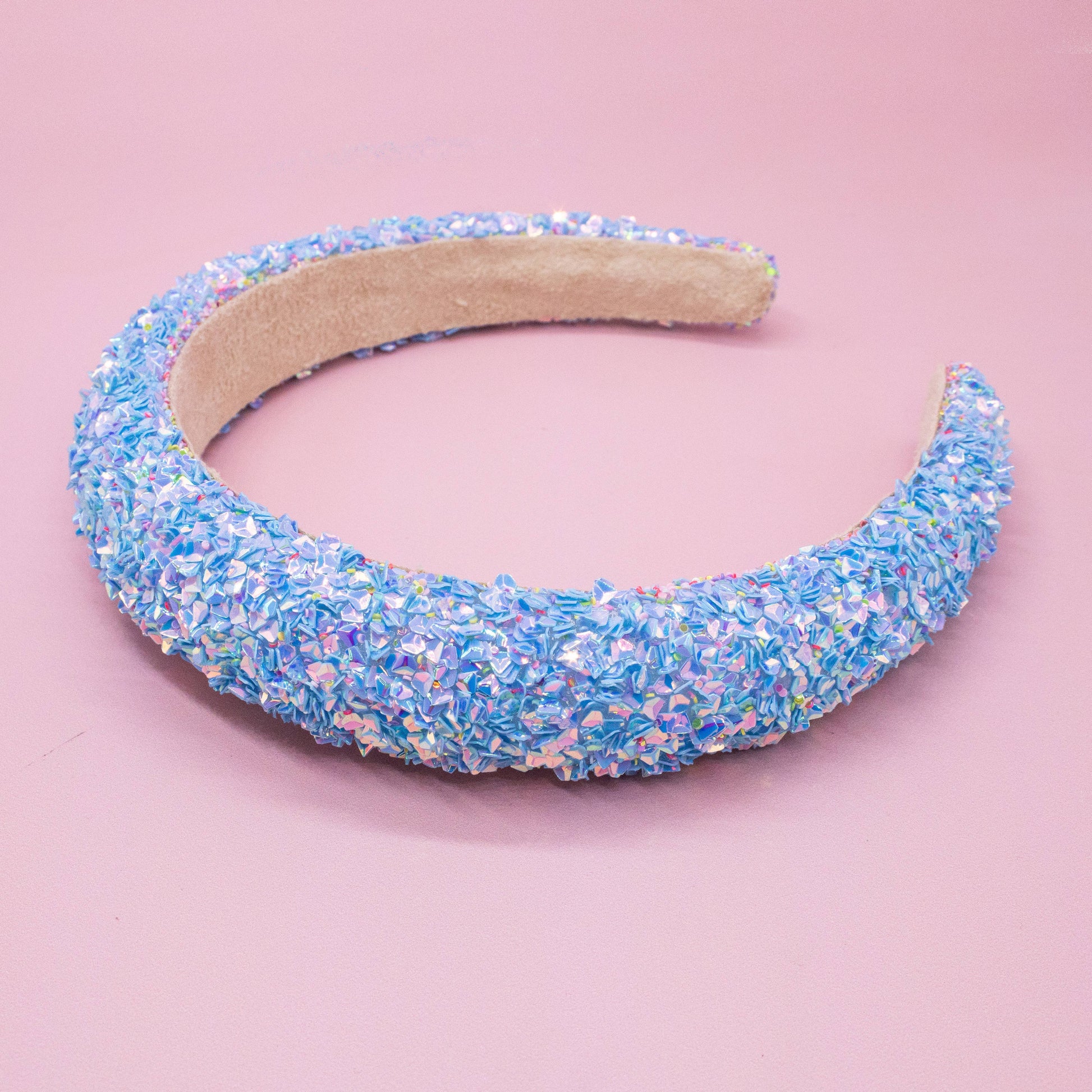 Kids Padded Chunky Sequin Headband | Blue or Multi-Color