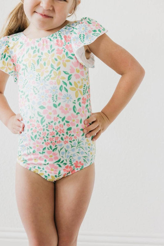 Daffodils Flutter Sleeve Leotard