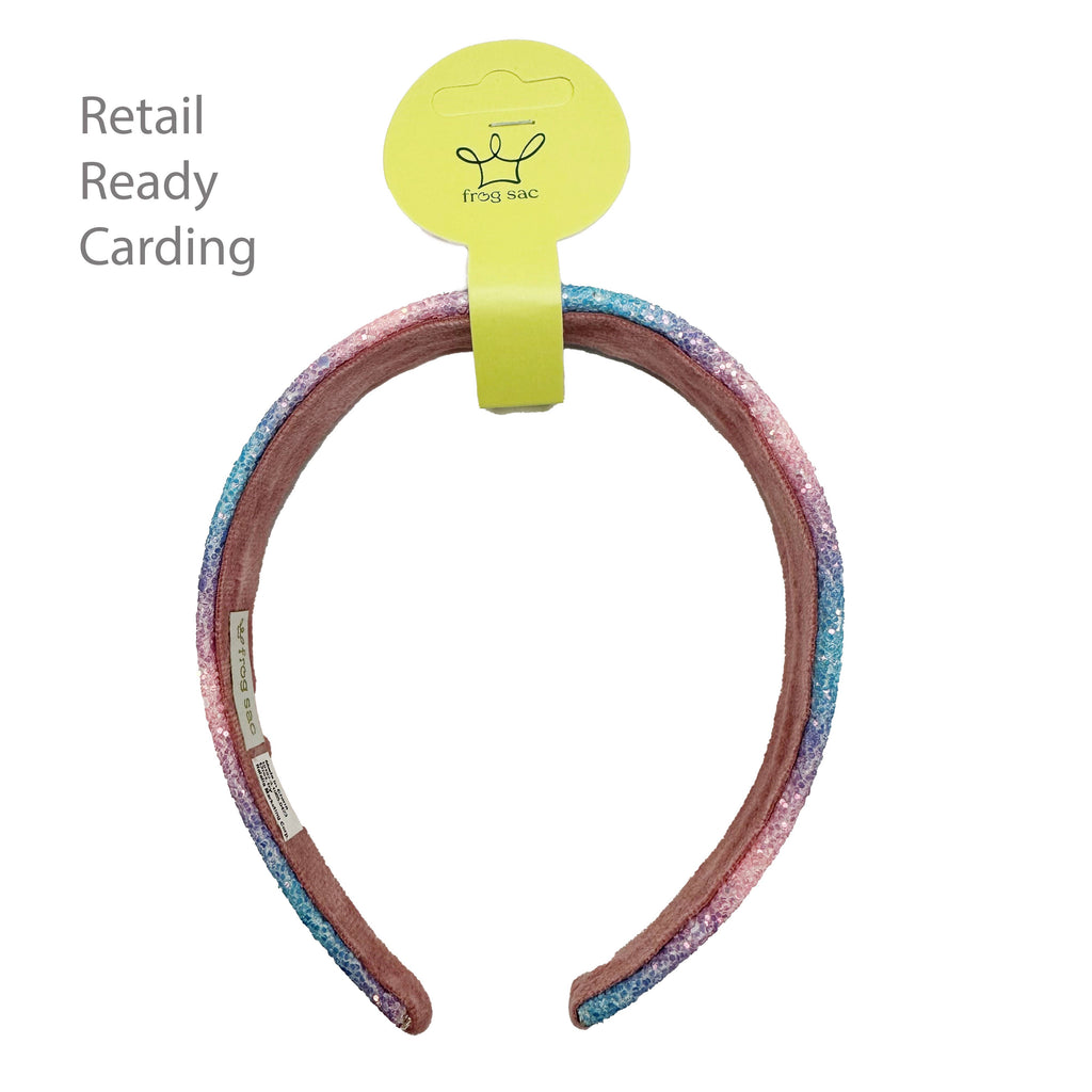 Kids Tapered Glitter Headband | Pink or Gold