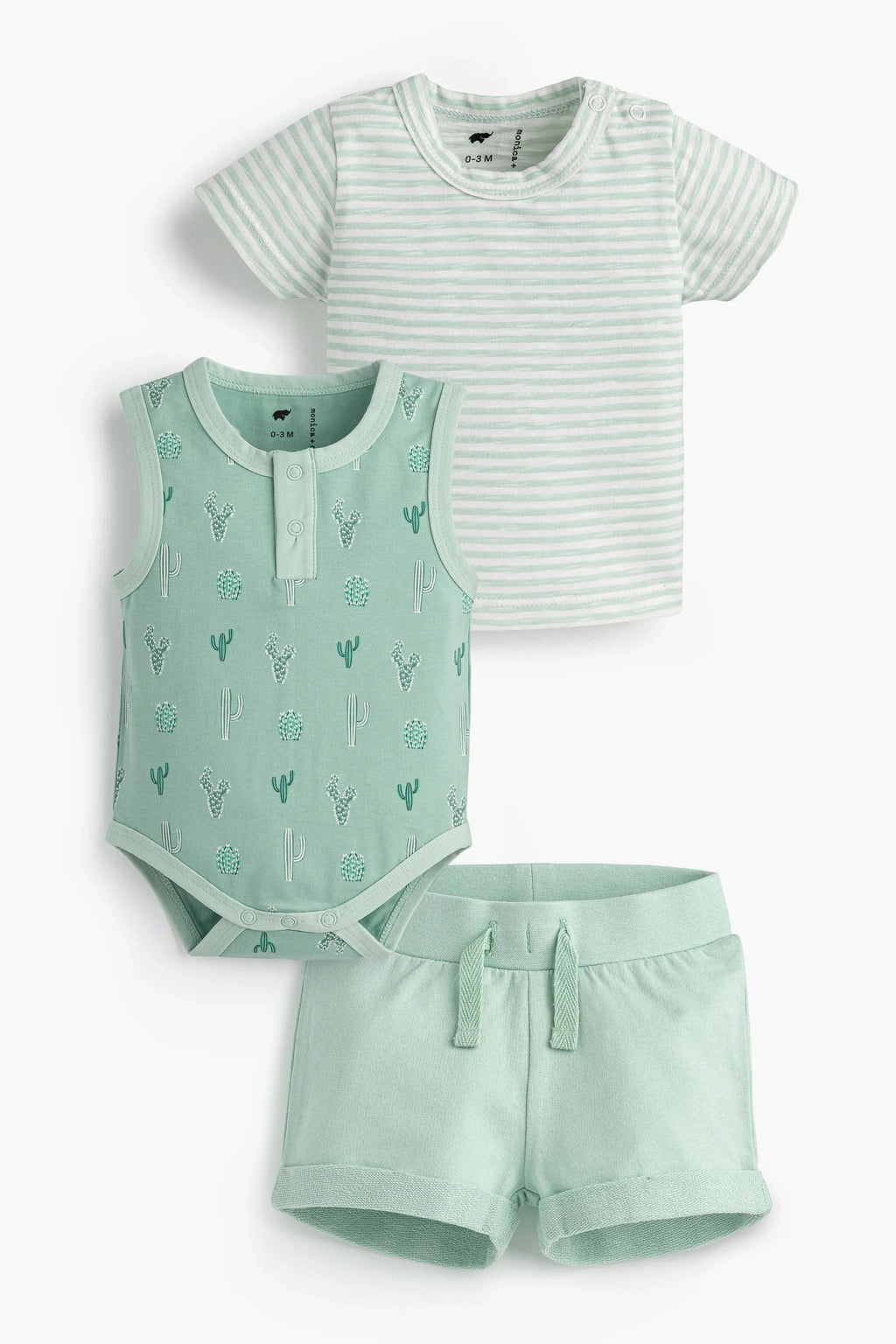 3-Piece Baby Set - Green Cactus