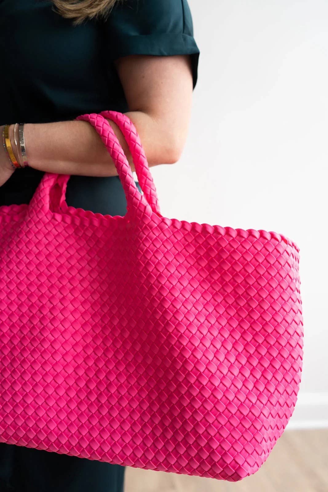 Hot Pink Woven Mahjong Carryall
