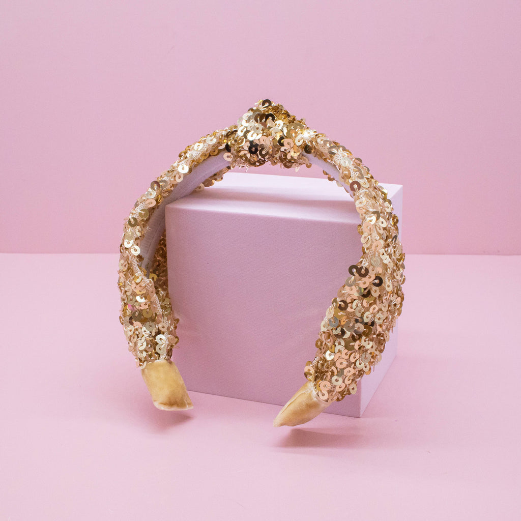 Kids Sequin Knot Headband | Purple or Rainbow