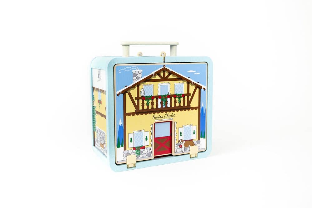 Swiss Ski Chalet Wooden Travel Toy – Jack Rabbit Suitcase Series