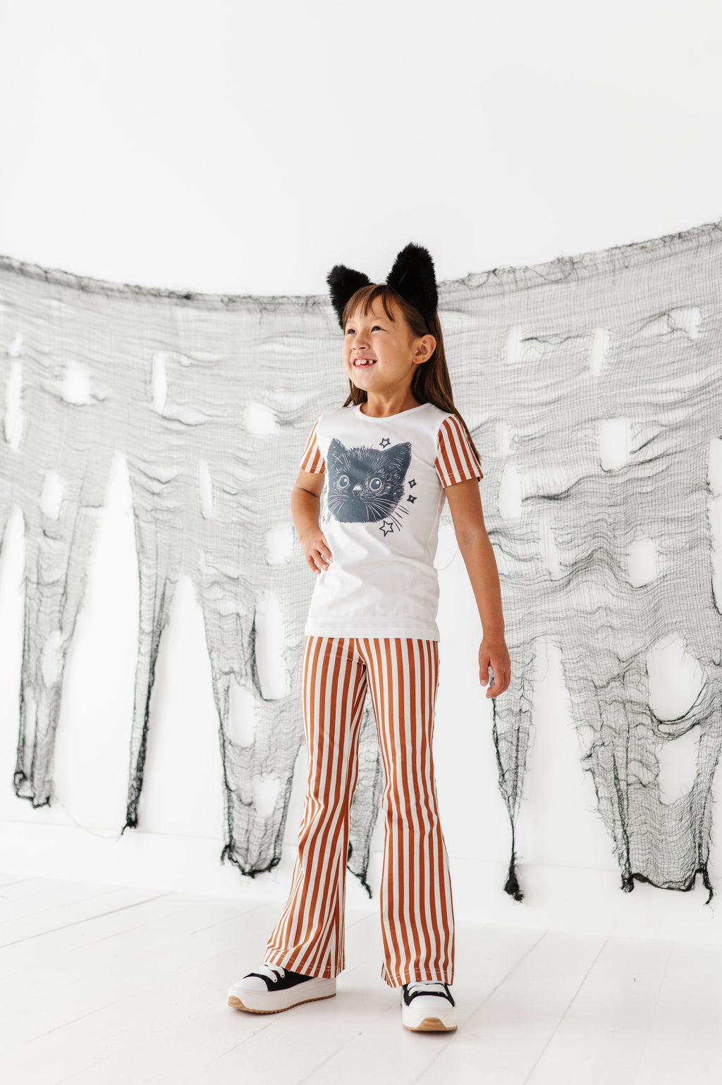 Rust Stripe Flare Pants