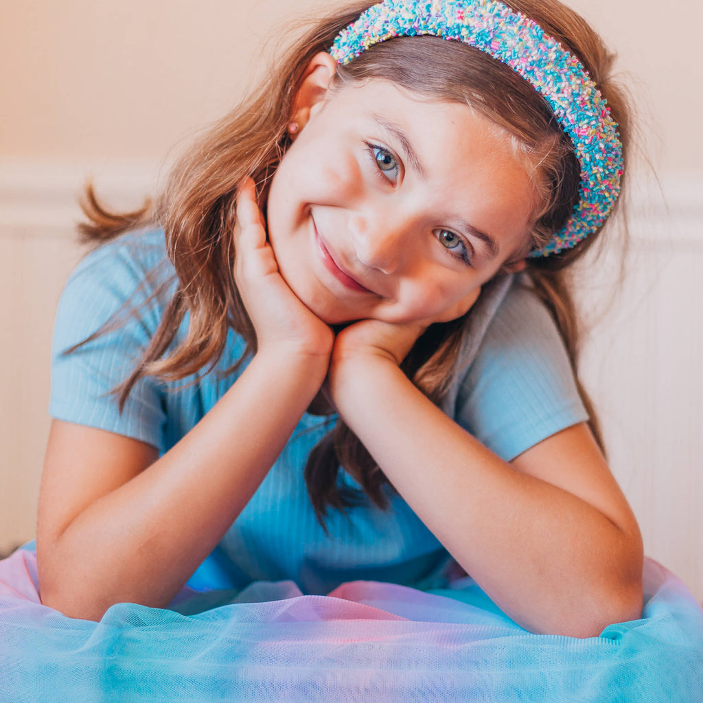 Kids Padded Sprinkle Headband | Pink or Light Blue