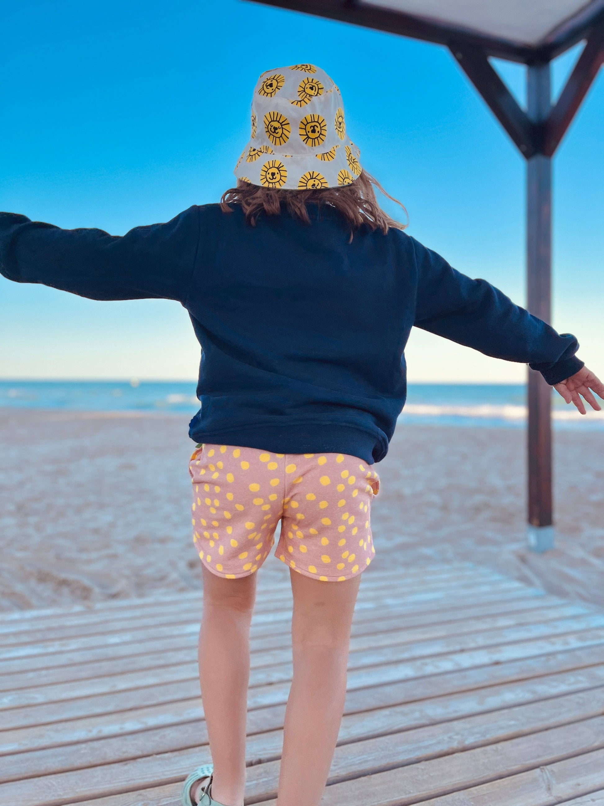 Recycled Cotton Pink Dotted Cropped Girl Shorts
