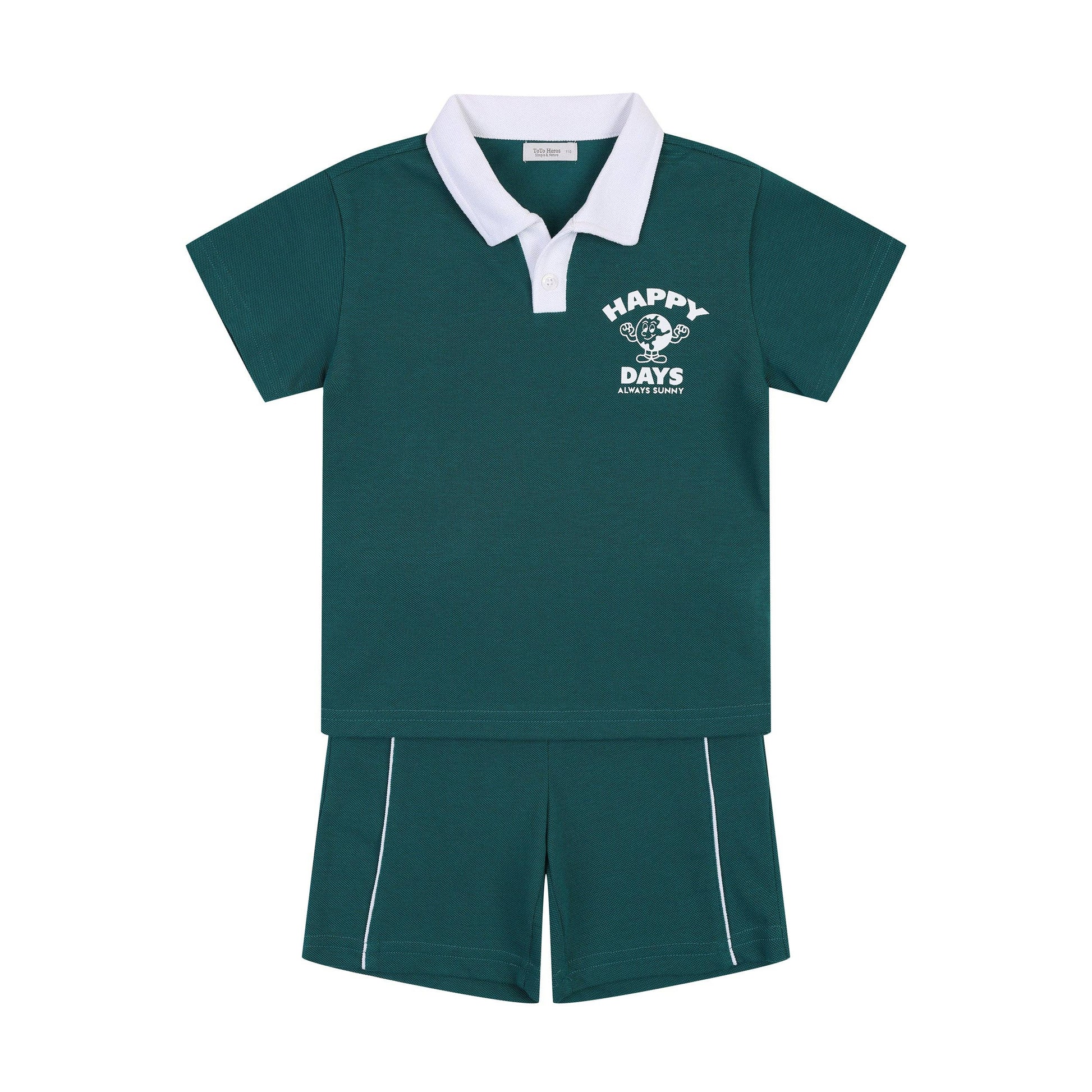 Max Piqué Polo Shirt & Side Stripe Shorts Set
