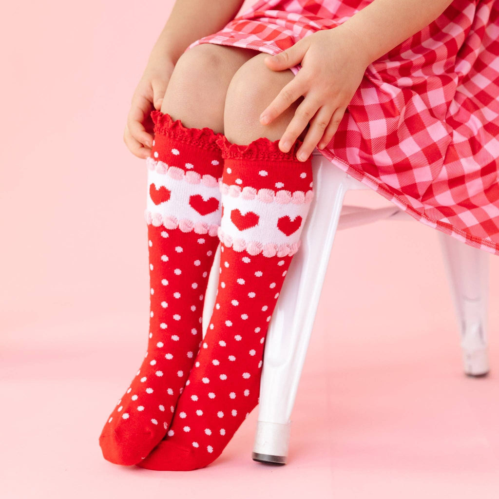 Be Mine Lace Top Knee High Socks