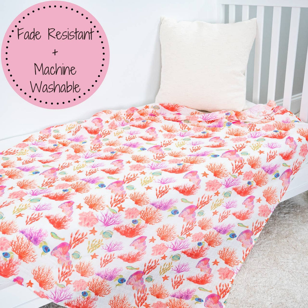 Under The Sea Beautiful Coral Baby Swaddle Blanket