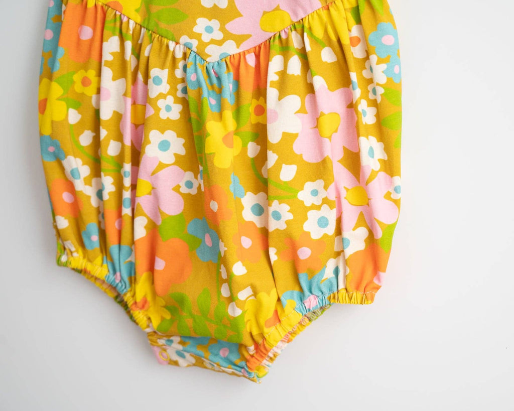 Baby Girl’s Flutter Romper in Sixties Wild Blooms