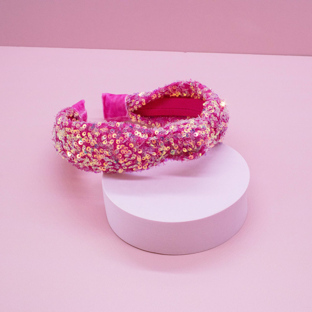 Kids Sequin Knot Headband | Purple or Rainbow