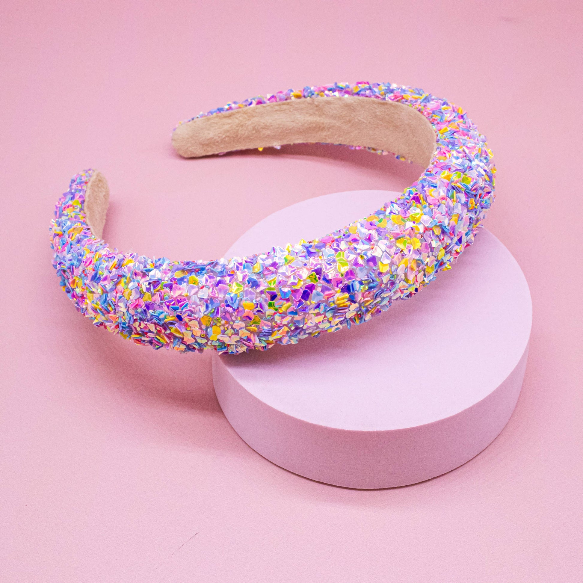 Kids Padded Chunky Sequin Headband | Blue or Multi-Color