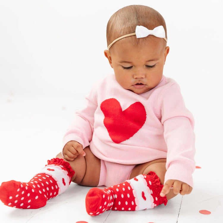 Be Mine Lace Top Knee High Socks