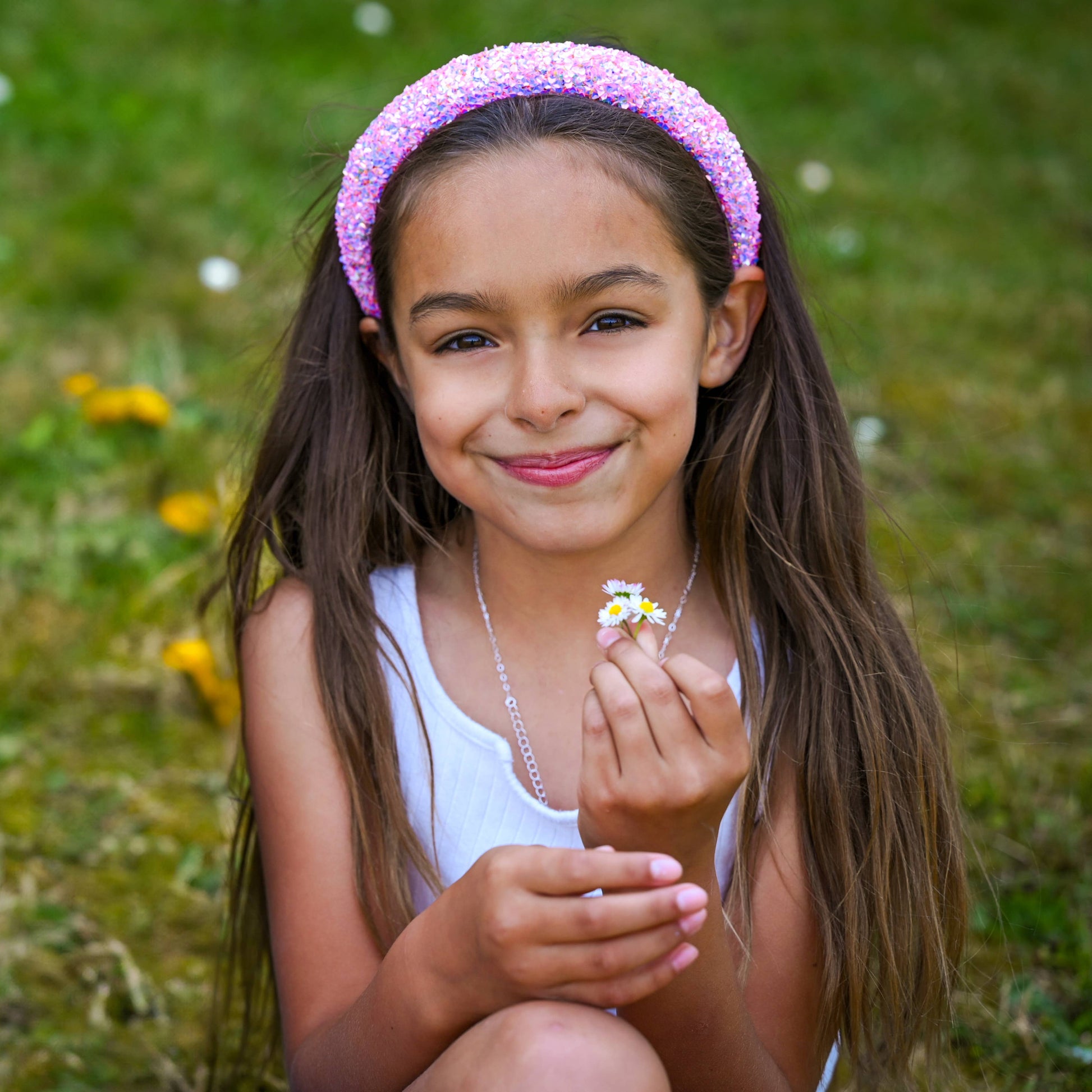 Kids Padded Chunky Sequin Headband | Blue or Multi-Color