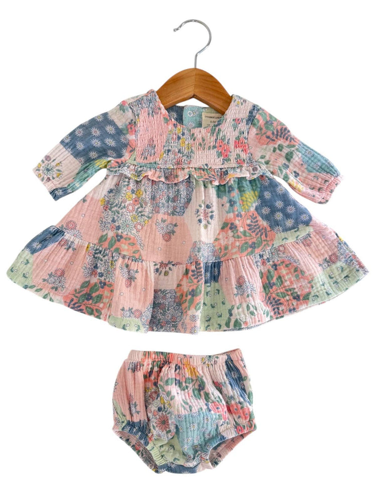 Patchwork Ruffle Tiered Dress & Bloomer