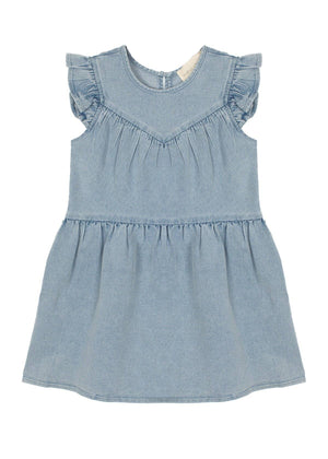 Demin Flutter Sleeve Dress