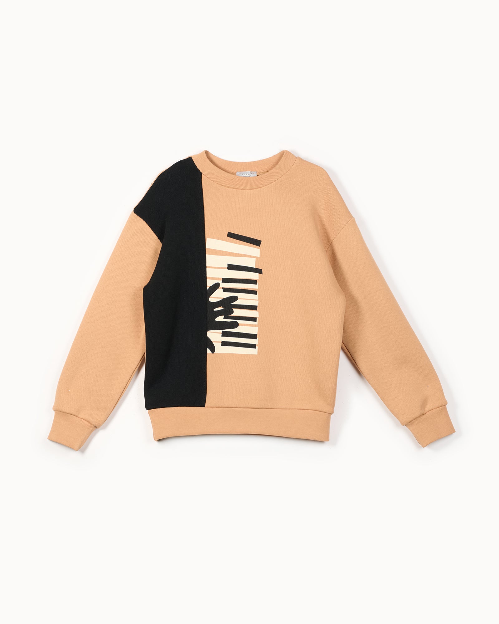 Cotton Sweatshirt with Piano Print